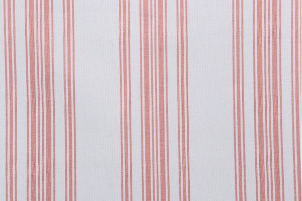 Solartex Ticking Stripe Woven Outdoor Fabric in Coral