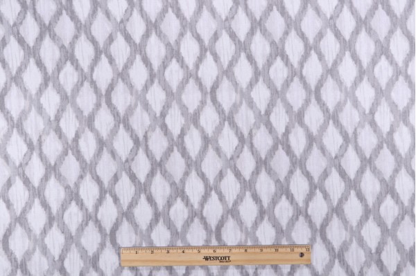 Kelly Ripa Home Floating Trellis Printed Cotton Drapery Fabric in Shell