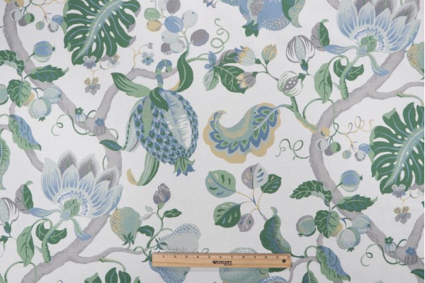 Click for 1 Yards P Kaufmann Harmony Printed Cotton Drapery Fabric in Lagoon P Kaufmann Harmony Printed Cotton Drapery Fabric in Lagoon