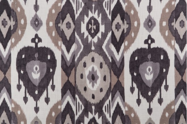 P Kaufmann Buketan Printed Cotton Blend Drapery Fabric in Granite