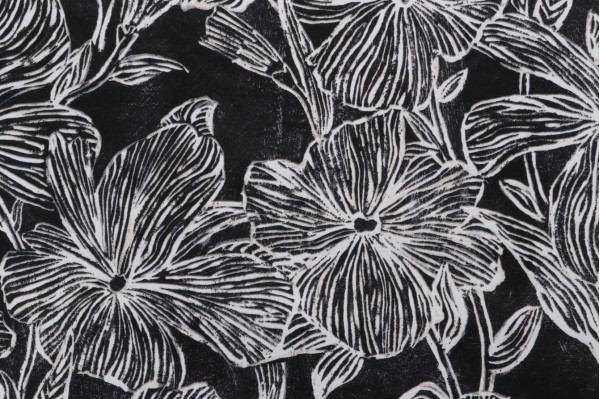 Solartex Floral Printed Polyester Outdoor Fabric in Chalkboard