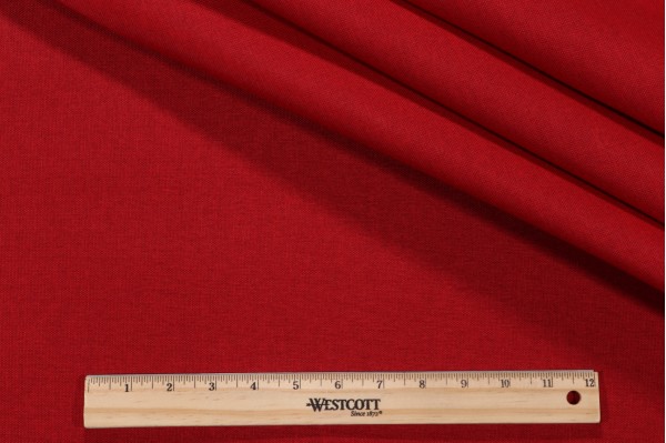 Solid Woven Outdoor Fabric in Cherry Red