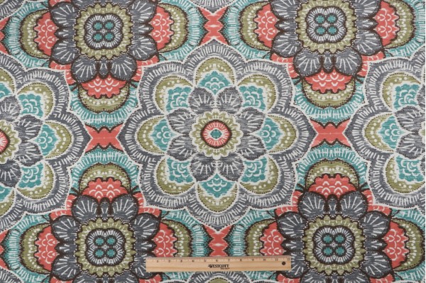 Richloom Medallion Printed Polyester Outdoor Fabric in Meadow