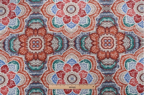 Richloom Hunza Printed Polyester Outdoor Fabric in Ginger
