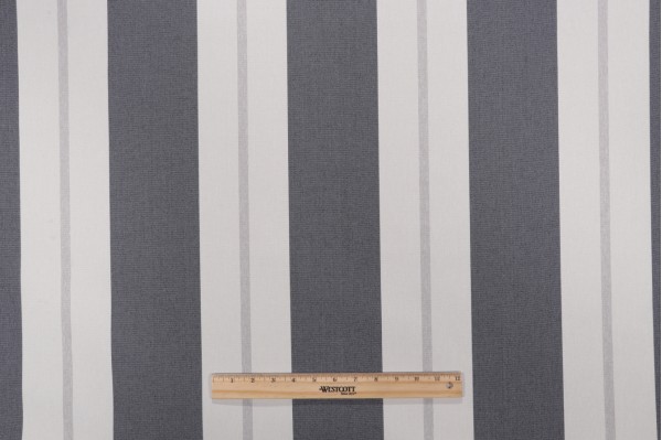 Click for 5.75 Yards Stripe Woven Outdoor Fabric in Char Stripe Woven Outdoor Fabric in Char
