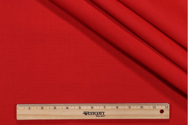 Slubbed Woven Outdoor Fabric in Salsa