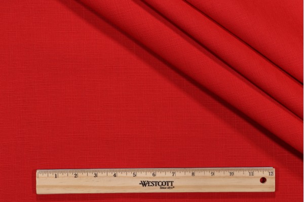 Slubbed Woven Outdoor Fabric in Salsa