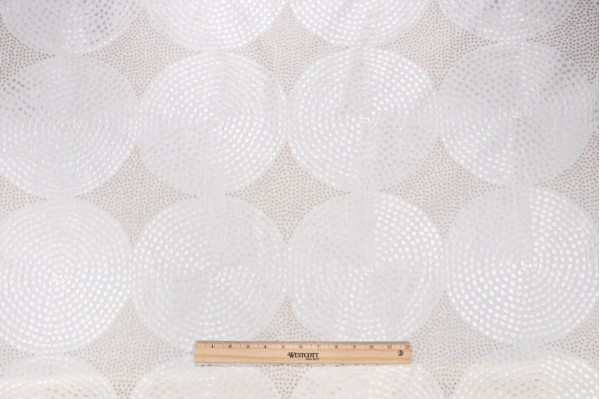Kiba Embroidered Drapery Fabric in Ivory