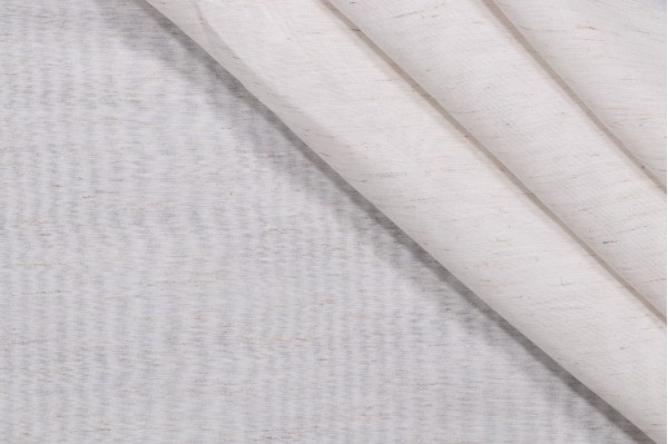Carver Semi-Sheer Drapery Fabric in Snow