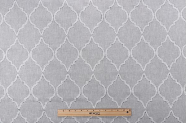 1 Yard Kravet Barnes Embroidered Drapery Fabric in Mineral CLOSEOUT