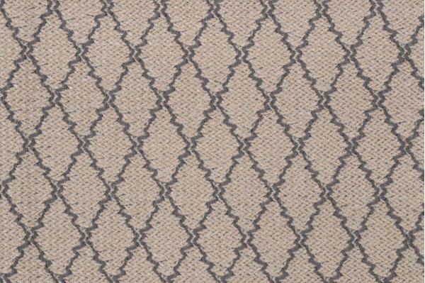 Diamond Woven Outdoor Pouf Fabric in Grey/Natural