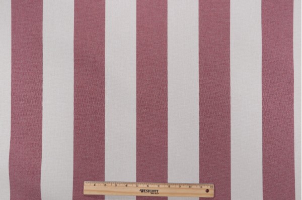 Axroma Cabana Stripe Woven Outdoor Fabric in Red