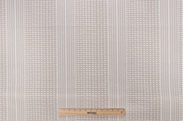 Richloom Geo Stripe Printed Cotton Drapery Fabric in Neutral