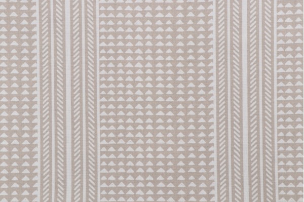 Richloom Geo Stripe Printed Cotton Drapery Fabric in Neutral