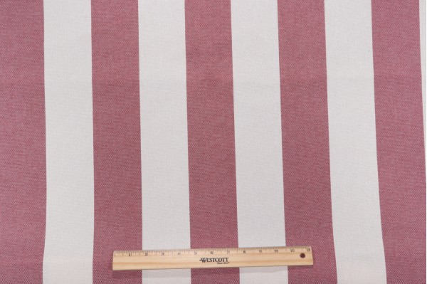 Cabana Stripe Woven Outdoor Fabric in Red