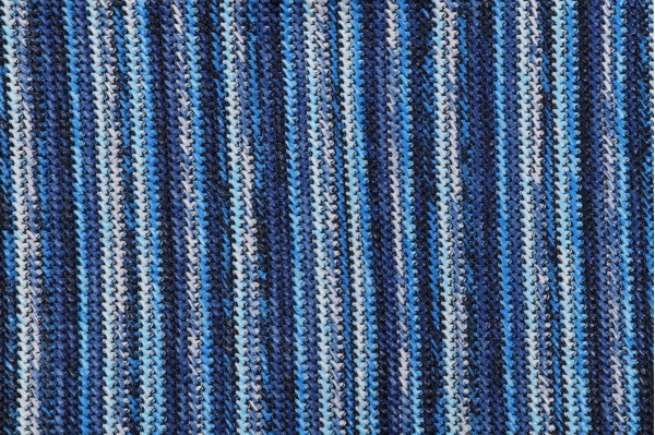 Stripe Woven Outdoor Pouf Fabric in Cobalt