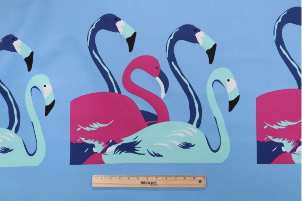 Bryant Fabrics Flamingo Printed Polyester Pillow Square Outdoor Fabric in Pink