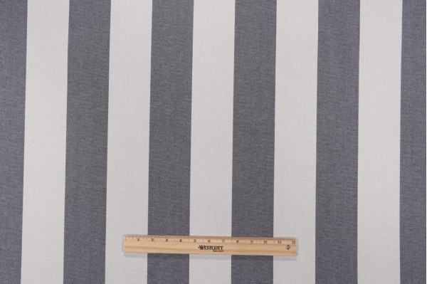 Stripe Woven Outdoor Fabric in Black/Off-White