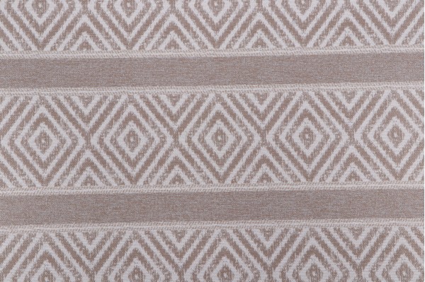 Diamond Stripe Woven Outdoor Fabric in Flax