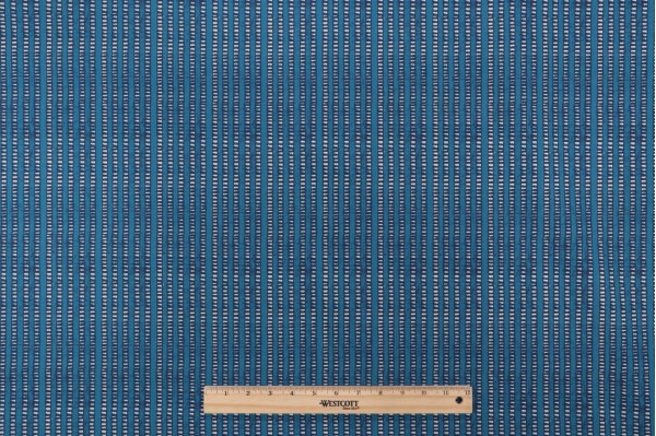 Stripe Printed Polyester Outdoor Fabric in Marine