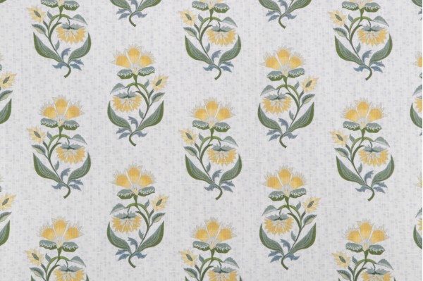 Lacefield Babette Printed Cotton Blend Drapery Fabric in Gold 