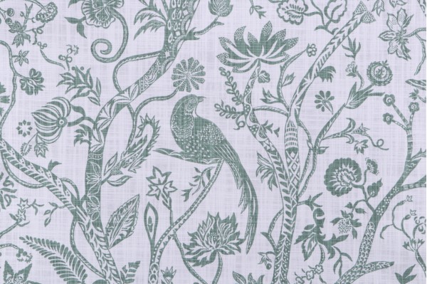 Lacefield Astoria Printed Cotton Drapery Fabric in Eucalyptus 