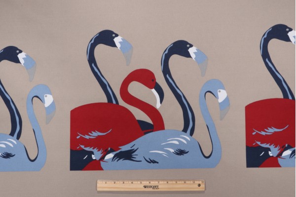 Bryant Fabrics Flamingo Printed Polyester Pillow Square Outdoor Fabric in Patriot