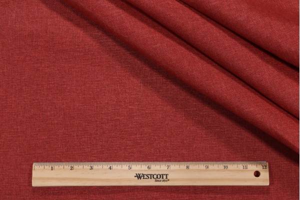 Solid Woven Outdoor Fabric in Coral Red