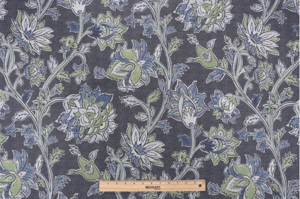 Click for Lacefield Malli Printed Cotton Blend Drapery Fabric in Navy  Lacefield Malli Printed Cotton Blend Drapery Fabric in Navy
