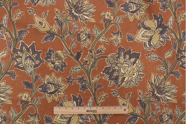 Lacefield Malli Printed Cotton Blend Drapery Fabric in Copper 