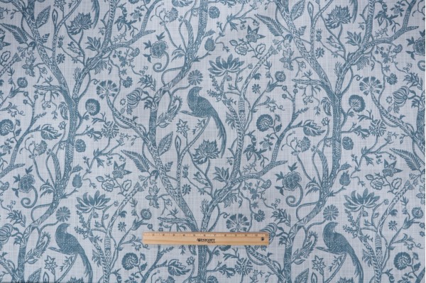 Lacefield Astoria Printed Cotton Drapery Fabric in Seaglass 