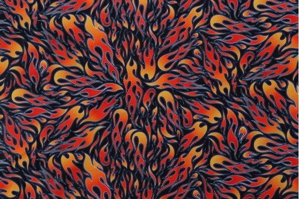 Sample of Fabrics Of SoHo Bad To The Gnome - Flame Digitally-Printed Cotton Craft Fabric in Flame for Timeless Treasures 
