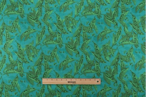 Click for Martha Negley Sweet Pea Digitally-Printed Cotton Craft Fabric in Teal for Free Spirit  Martha Negley Sweet Pea Digitally-Printed Cotton Craft Fabric in Teal for Free Spirit