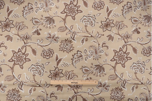Robert Allen Mandele Bay Printed Polyester Outdoor Fabric in Sand