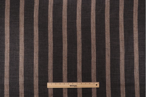 Stripe Woven Upholstery Fabric in Charcoal