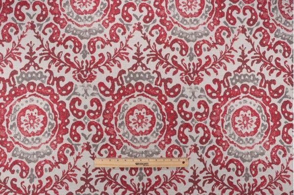 Click for 9 Yards Suzani Tapestry Upholstery Fabric in Cherry Suzani Tapestry Upholstery Fabric in Cherry