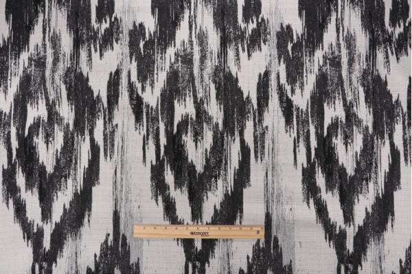 Ikat Woven Solution Dyed Acrylic Outdoor Fabric in Onyx