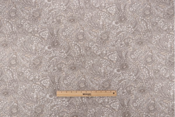 Sunbrella Floral Woven Solution Dyed Acrylic Outdoor Fabric in Pewter