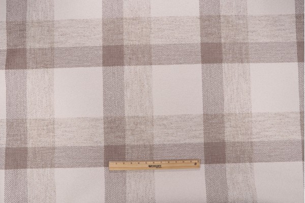 Golding Shelburne Plaid Woven Upholstery Fabric in Taupe 