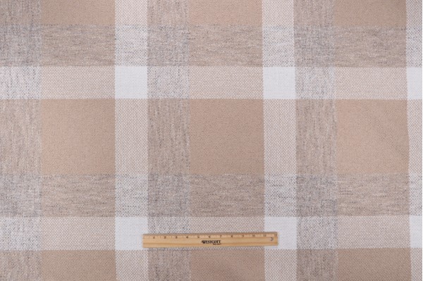 Golding Shelburne Plaid Woven Upholstery Fabric in Sand 