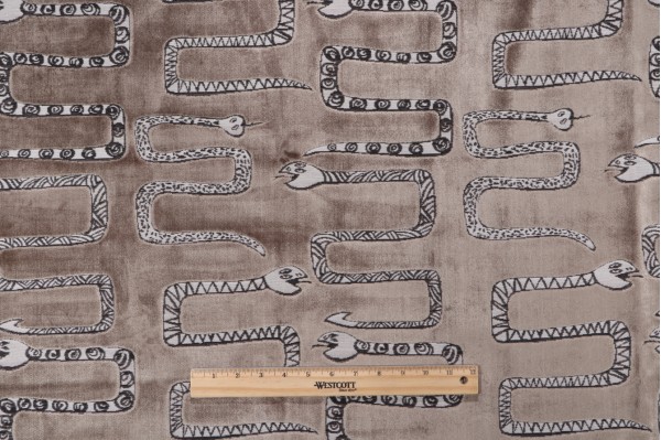 TFA Serpentine Latex-Backed Velvet Upholstery Fabric in Smoke 