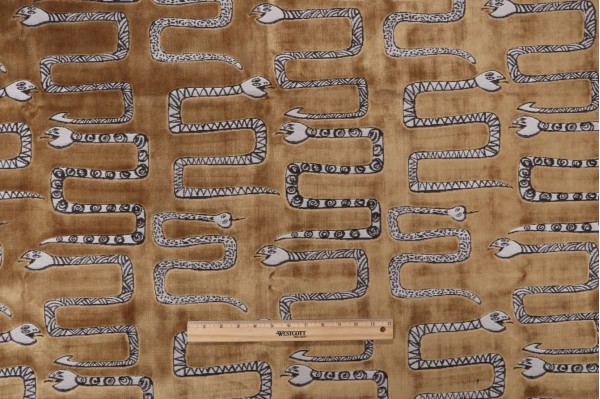 Click for TFA Serpentine Latex-Backed Velvet Upholstery Fabric in Dark Gold  TFA Serpentine Latex-Backed Velvet Upholstery Fabric in Dark Gold