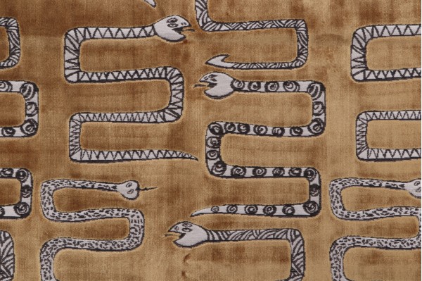 Click for TFA Serpentine Latex-Backed Velvet Upholstery Fabric in Dark Gold  TFA Serpentine Latex-Backed Velvet Upholstery Fabric in Dark Gold