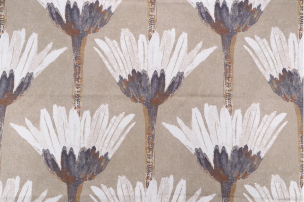 Swavelle/Mill Creek Spring Is Coming-Petro Printed Cotton Drapery Fabric in Dune 
