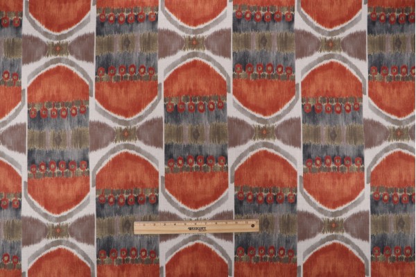 Sample of Swavelle/Mill Creek Resurgence-Hathor Printed Drapery Fabric in Rust 
