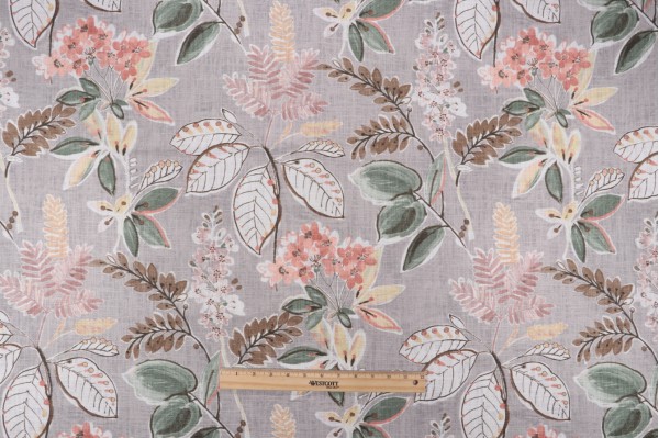 Mill Creek Summer Breeze-Marvy Printed Cotton Drapery Fabric in Peach Glow 