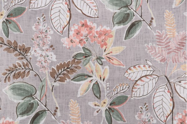 Mill Creek Summer Breeze-Marvy Printed Cotton Drapery Fabric in Peach Glow 