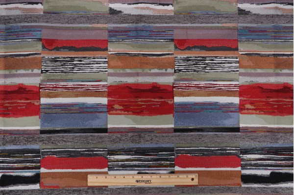 Sample of TFA Audacity Woven Chenille Tapestry Upholstery Fabric in Multi 