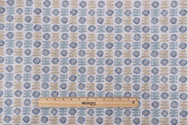 Magnolia Home Pima Printed Cotton Drapery Fabric in Aquarius 