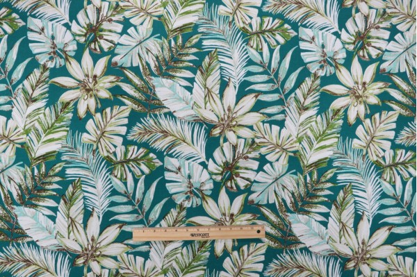 Bryant Fabrics Cairo Printed Polyester Outdoor Fabric in Dark Palm 